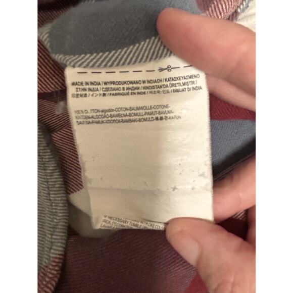 Vans Women's Red Plaid Long Sleeve Pocket Button Up Flannel Shirt - Size Small - Picture 5 of 5